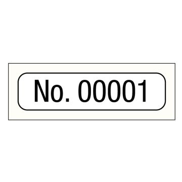 No. 00001-01000, Consecutive Number Label, 1" x 1/4"