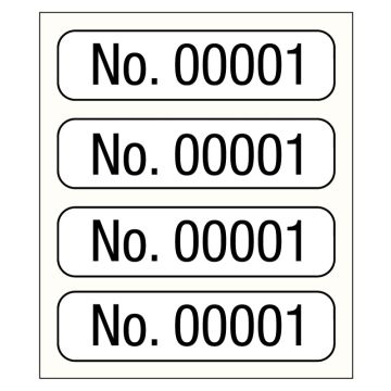 No. 00001-01000, Consecutive Number Label, 1" x 1/4"
