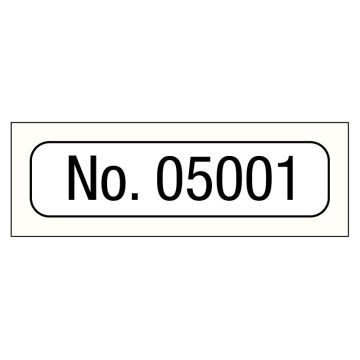 No. 05001-06000, Consecutive Number Label, 1" x 1/4"