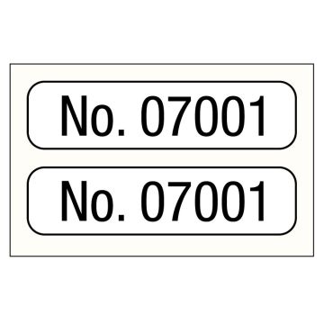 No. 07001-08000, Consecutive Number Label, 1" x 1/4"