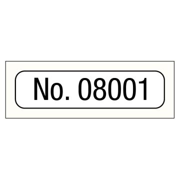 No. 08001-09000, Consecutive Number Label, 1" x 1/4"