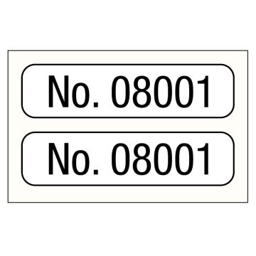 No. 08001-09000, Consecutive Number Label, 1" x 1/4"