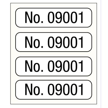 No. 09001-10000, Consecutive Number Label, 1" x 1/4"
