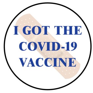 I Got the Covid-19 Vaccine Badge Label, Blue 3/4" Dia