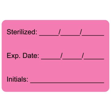 Sterilization Label EXP DATE, 3" x 2"
