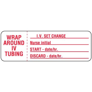 IV Set Change Label, 3" x 1"