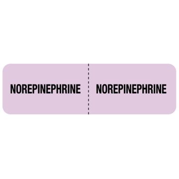 NOREPINEPHRINE, I.V. Line Identification Label, 3" x 7/8"