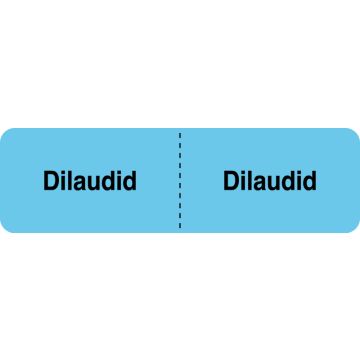Dilaudid, I.V. Line Identification Label, 3" x 7/8"