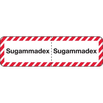 Sugammadex, I.V. Line Identification Label, 3" x 7/8"