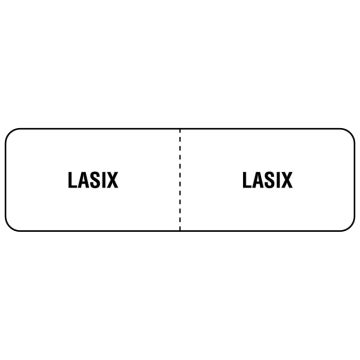 LASIX I.V. Line Identification Label, 3" x 7/8"