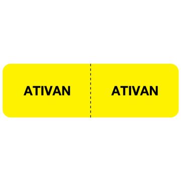 ATIVAN, I.V. Line Identification Label, 3" x 7/8"