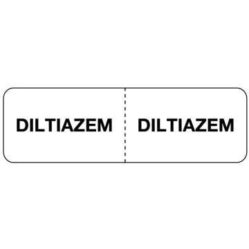 DILTIAZEM, I.V. Line Identification Label, 3" x 7/8"