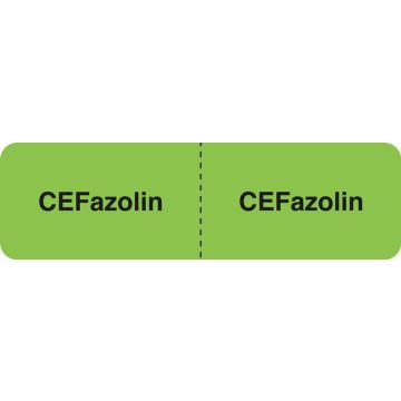 CEFAZOLIN I.V. Line Identification Label, 3" x 7/8"
