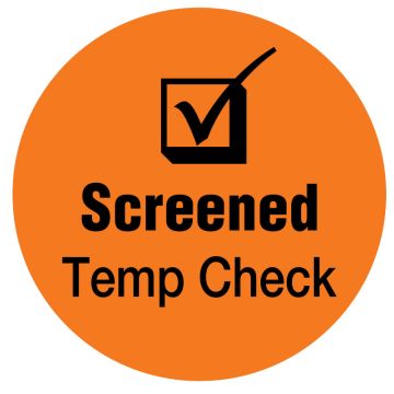 SCREENED Temp Check, Orange, 3/4" Dia