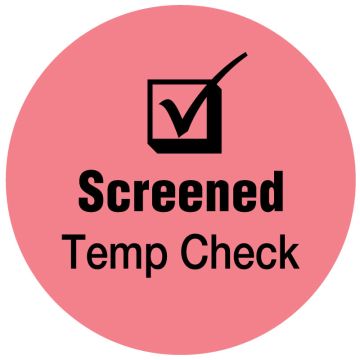 SCREENED Temp Check, Pink,, 3/4" Dia