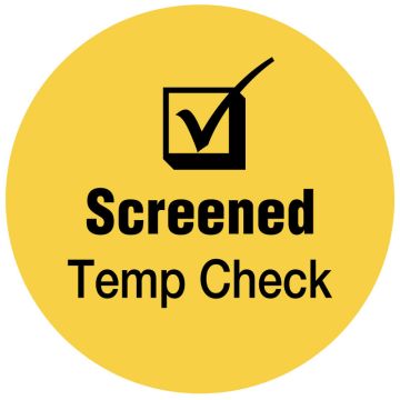 SCREENED Temp Check, Yellow, 3/4" Dia