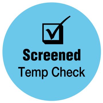 SCREENED Temp Check, Blue, 3/4" Dia