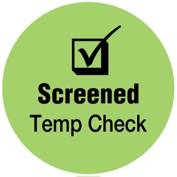 SCREENED Temp Check, Light Green, 3/4" Dia