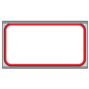 Direct Thermal Printer Label, 3/4" Core, Red Border 