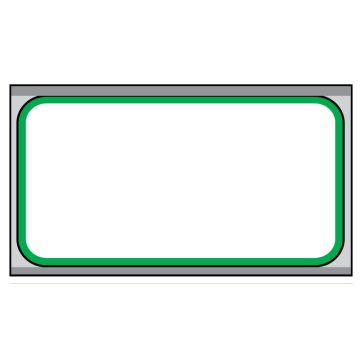 Direct Thermal Printer Label, 3/4" Core, Green Border 