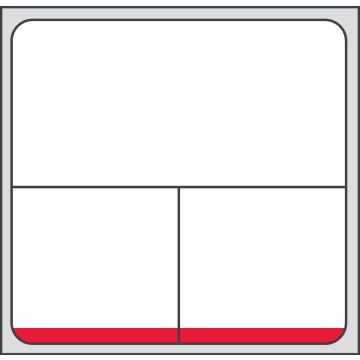 Oracle Cerner Direct Thermal Printer Label, Red Border, 1" Core, 2" x 1-15/16"