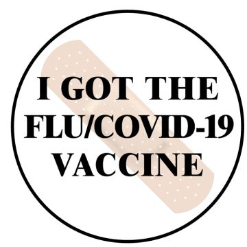 I Got the Flu/Covid-19 Vaccines Badge Label