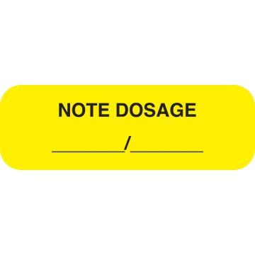 NOTE DOSAGE, 1-1/2" x 1/2"