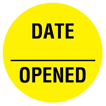 Date Opened, 3/4" x 3/4"
