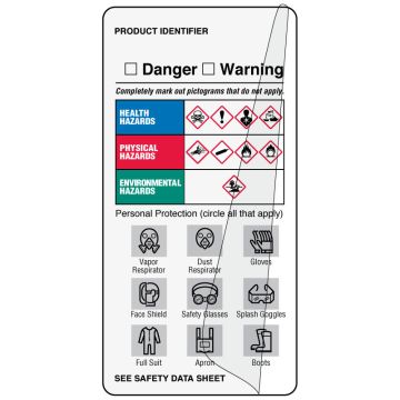 GHS 2" x 4" PPE Synthetic Self-laminating Label