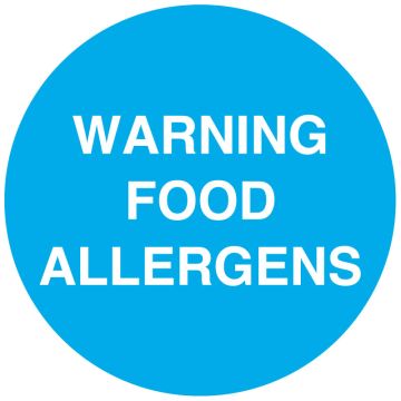 Warning Food Allergens Label, 2" x 2"