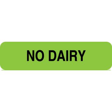 No Dairy, Nutrition Communication Label, 1-1/4" x 5/16"