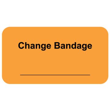 CHANGE BANDAGE Patient Care Label,  1-5/8" x 7/8"
