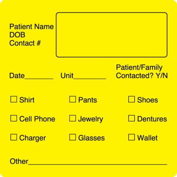 Discharge Checklist Label, 4" x 4"