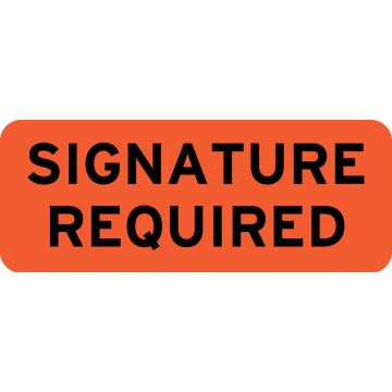 Signature Required Label, 2-1/4" x 7/8"