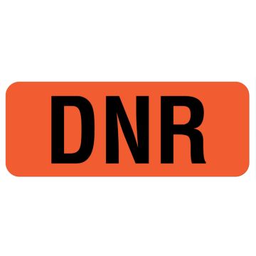 DNR, Code Status Label, 1-1/4" x 5/16"
