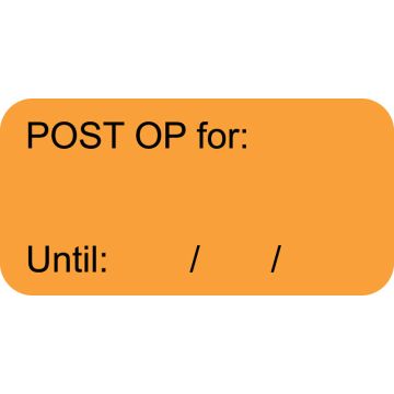 Post Op Patient Care Label, 1-5/8" x 7/8"