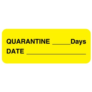 Quarantine Communication Label, 2-1/4" x 7/8"