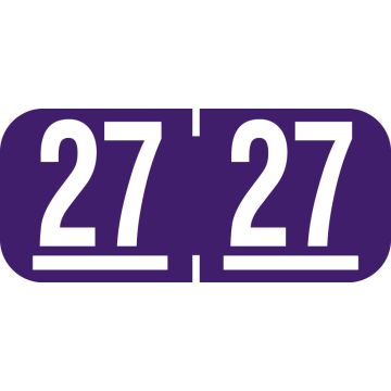 Tab Compatible 2027 Year Label, 1-1/8" x 1/2"