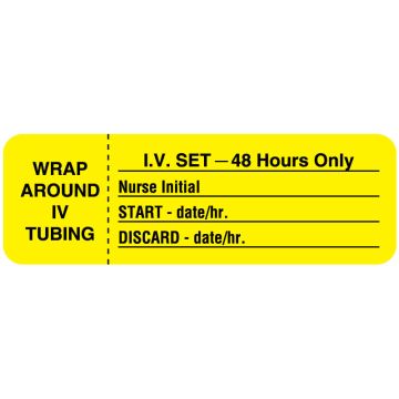 I.V. Tubing Change Label, 3" x 1"