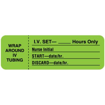 I.V. Tubing Change Label, 3" x 1"