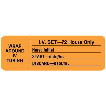 I.V. Tubing Change Label, 3" x 1"