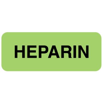 Medication ID Label, HEPARIN  2 1/4" x 7/8