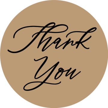 Thank You label, 1-1/2" Dia