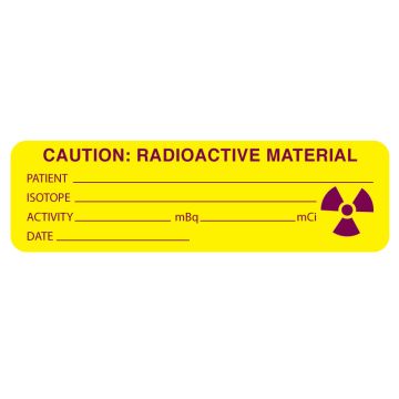 Nuclear Medicine Communication Label, 3" x 7/8"