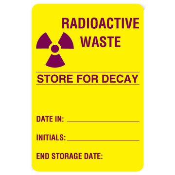Nuclear Medicine Label, 2" x 3"