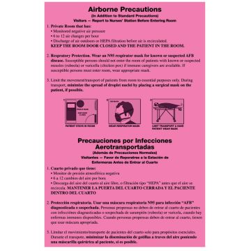 Airborne Precautions Labels, 8" x 5.25"