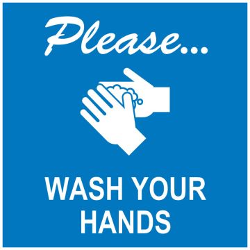 Hand Washing Labels, 6" x 6"