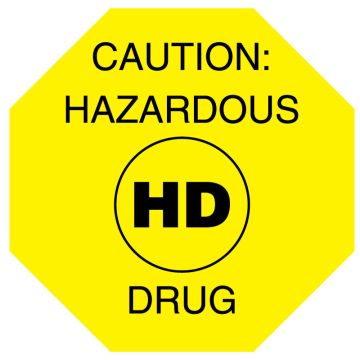 HD Caution Hazardous Drug, 1-1/2" x 1-1/2"