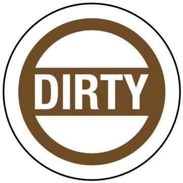 DIRTY Label, 1-1/2" x 1-1/2"