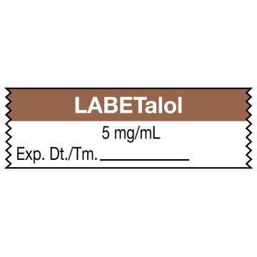 Anesthesia Tape, Labetalol 5mg/mL, 1-1/2" x 1/2"